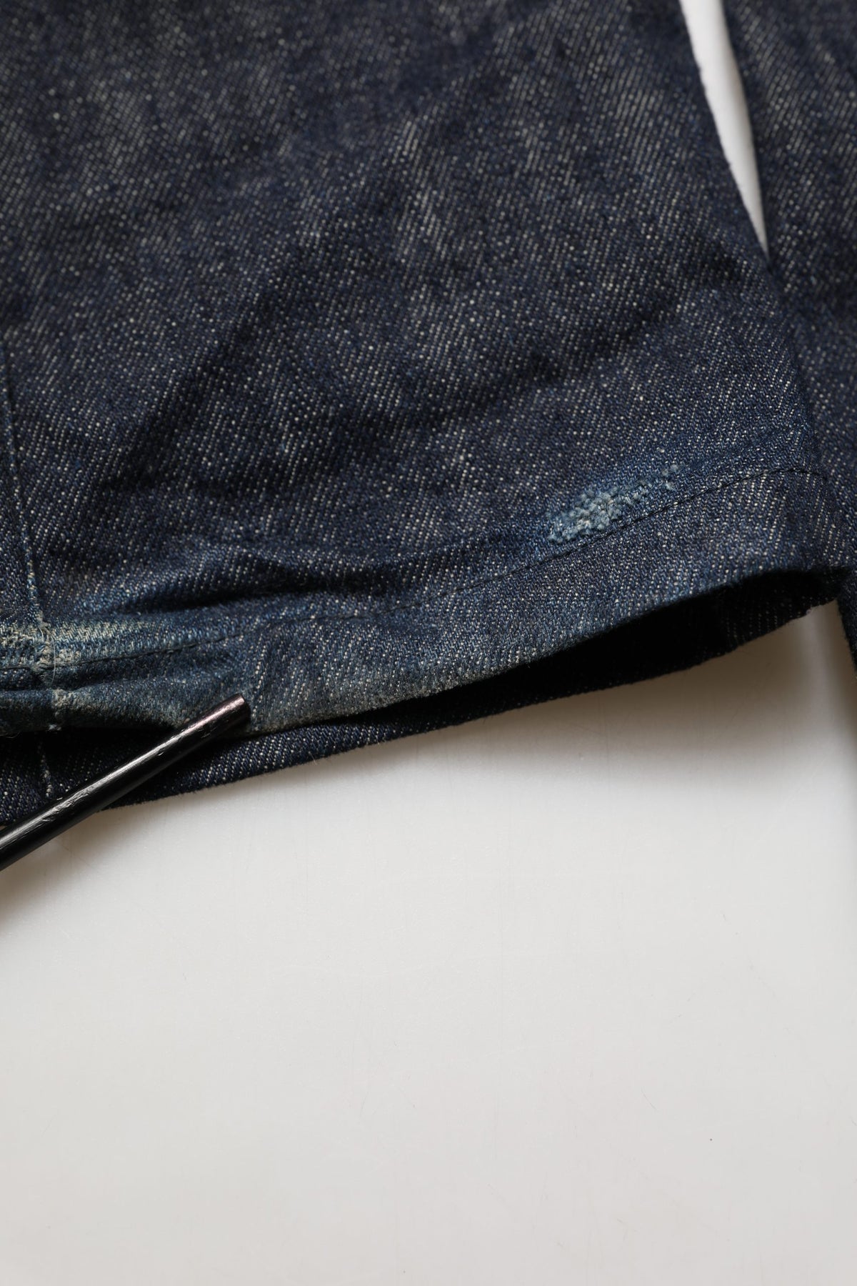 Dark Blue Relaxed Wide Leg Cotton Denim Jeans