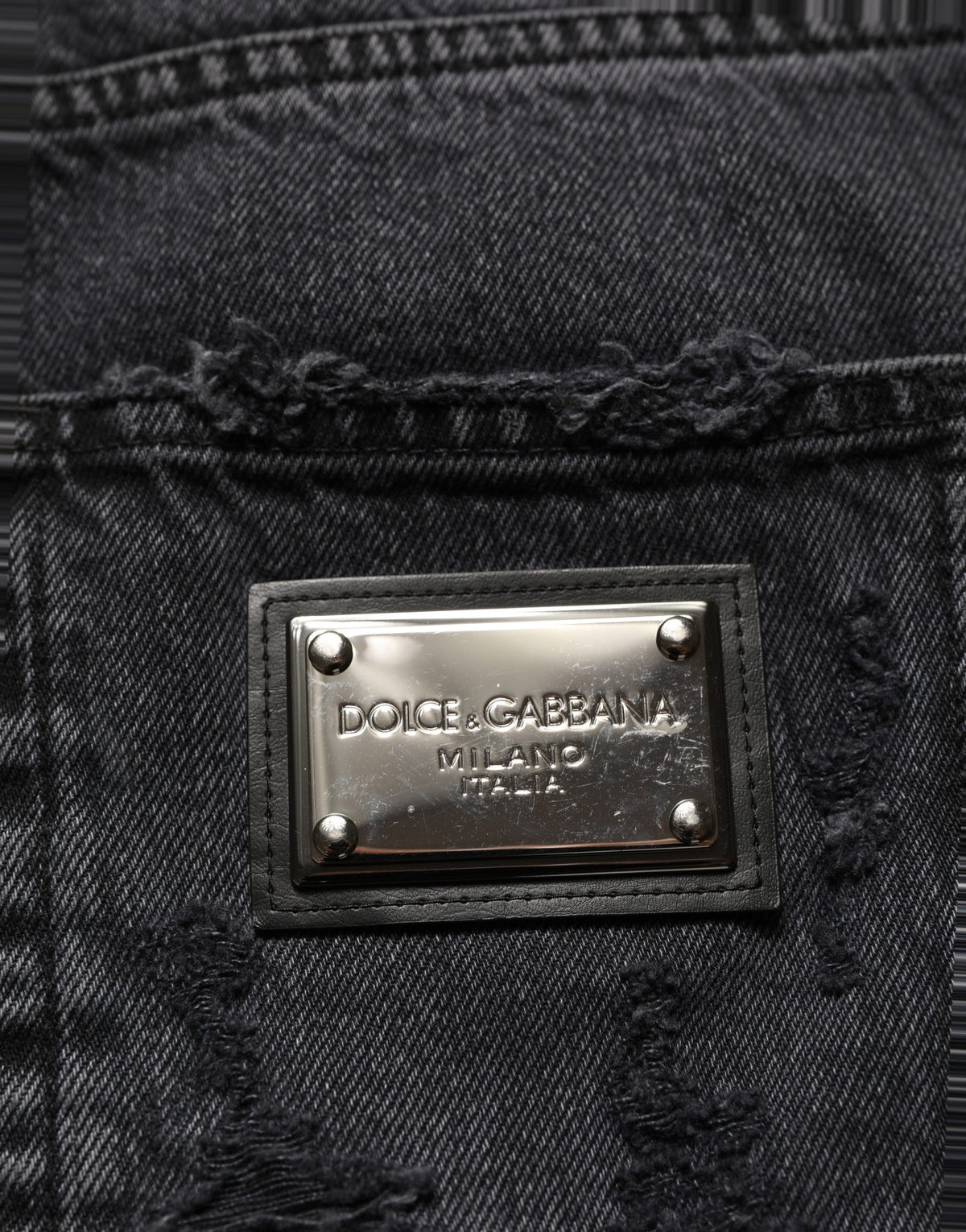 Dark Gray Cotton Ripped Men Denim Jeans