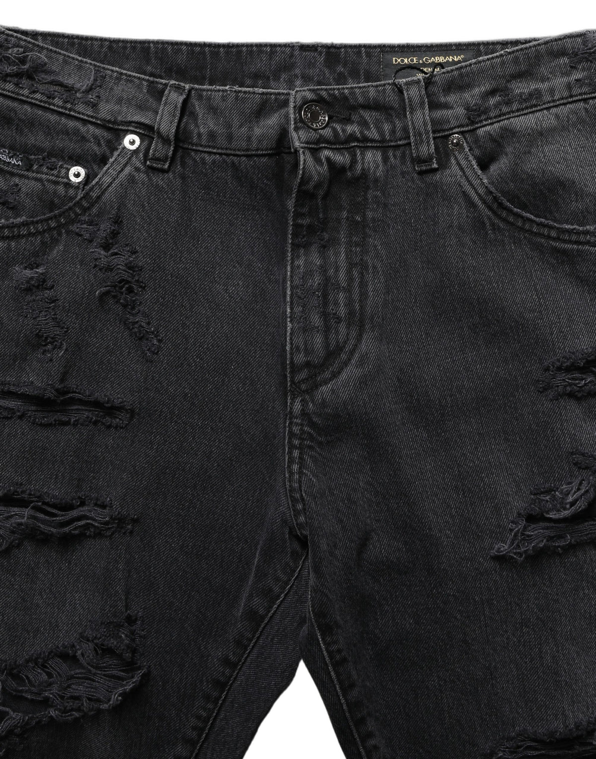 Dark Gray Cotton Ripped Men Denim Jeans