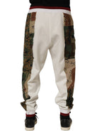 White Camouflage Patchwork Sweatpants Pants