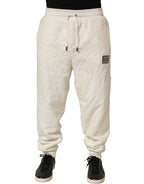 Off White Terry Cotton Plush Men Jogger Pants