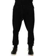 Black Cotton Logo Jogger Men Sweatpants Pants