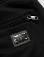 Black Cotton Logo Jogger Men Sweatpants Pants