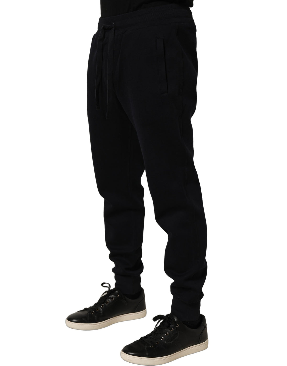 Blue Cotton Drawstring Jogger Trouser Pants