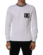 White Cotton Crew Neck Sweatshirt Sweater