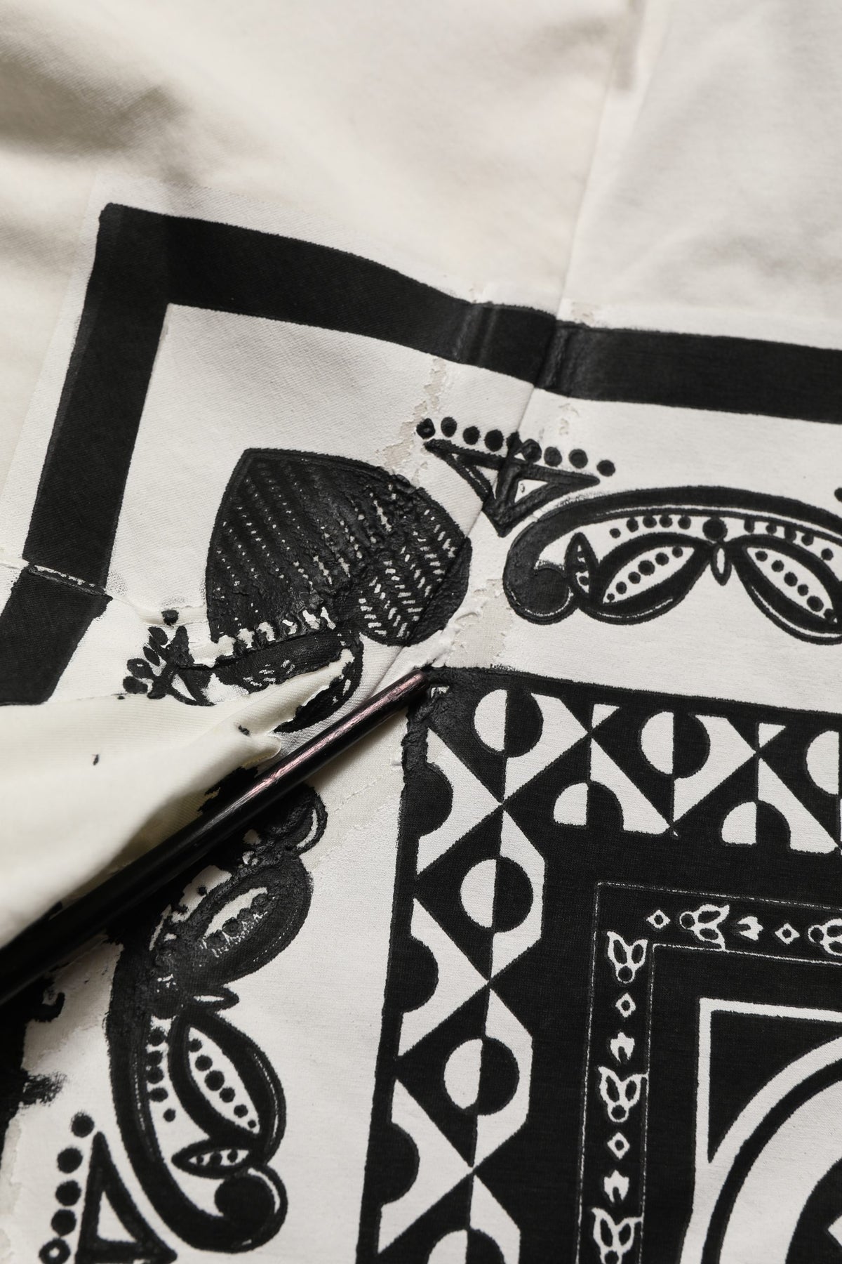 White Bandana Print Cotton CrewNeck T-shirt