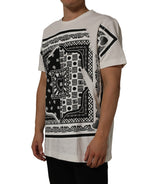 White Bandana Print Cotton CrewNeck T-shirt