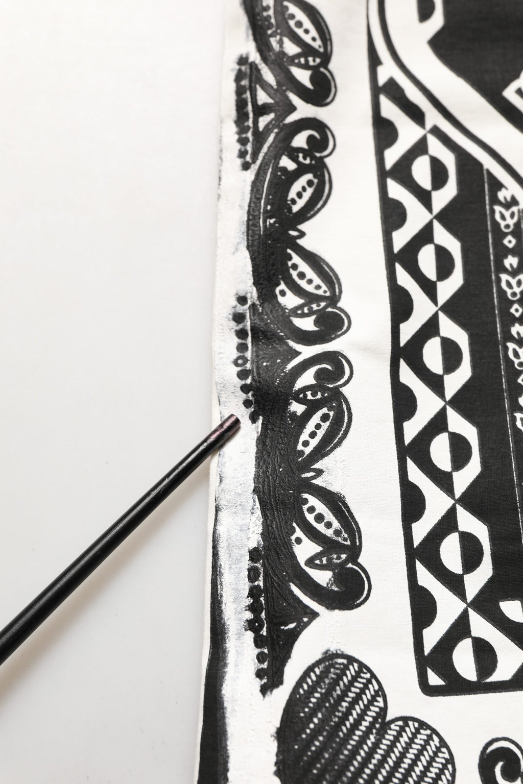 White Bandana Print Cotton Crew Neck T-shirt