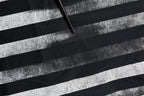 Blue Striped Print Cotton Crew Neck  T-shirt
