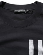 Blue Striped Print Cotton Crew Neck T-shirt