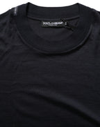 Blue Cotton Crew Neck Short Sleeve T-shirt