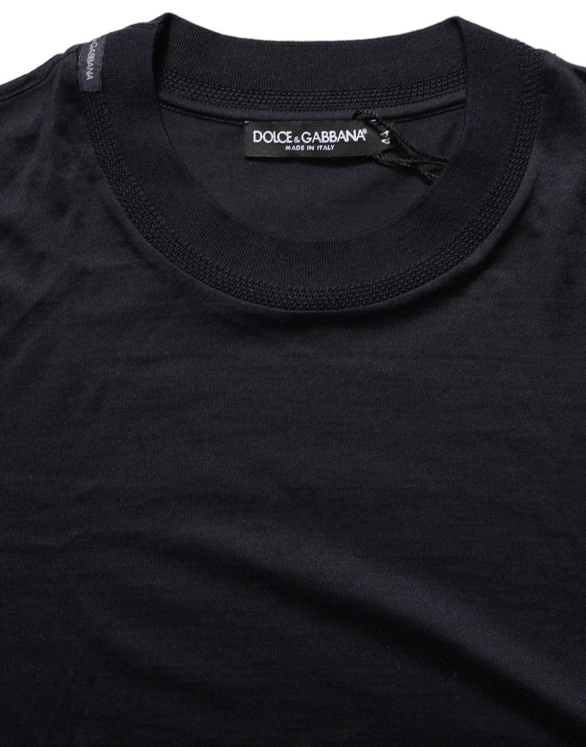 Blue Cotton Crew Neck Short Sleeve T-shirt