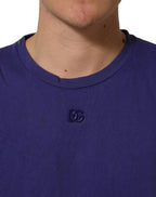 Violet Cotton Crew Neck Short Sleeve T-shirt