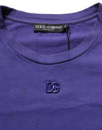 Violet Cotton Crew Neck Short Sleeve T-shirt