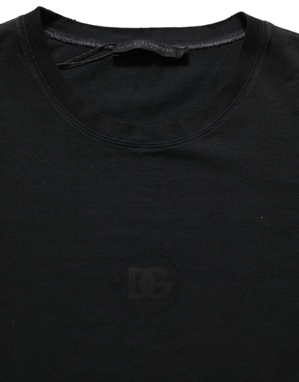 Black Cotton Short Sleeve Crew Neck T-shirt