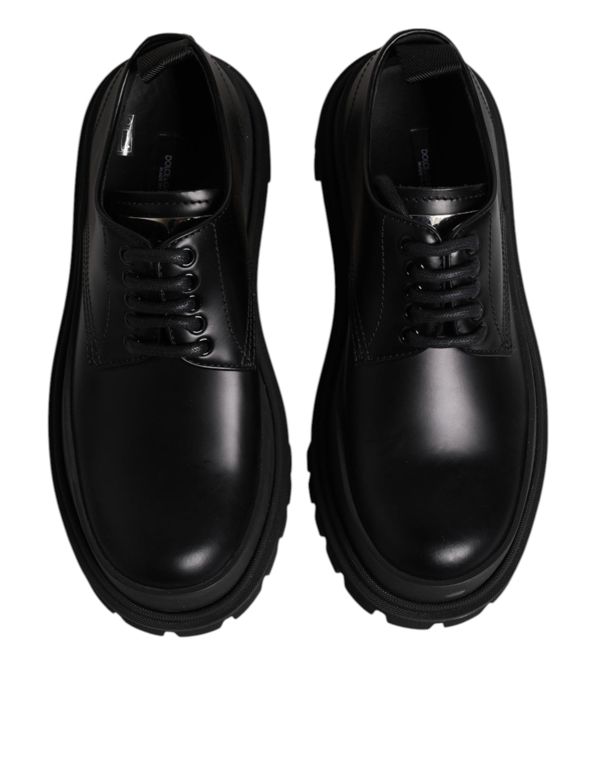 Black Leather Hi-Trekking Derby Shoes
