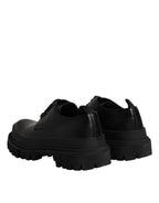 Black Leather Hi-Trekking Derby Shoes