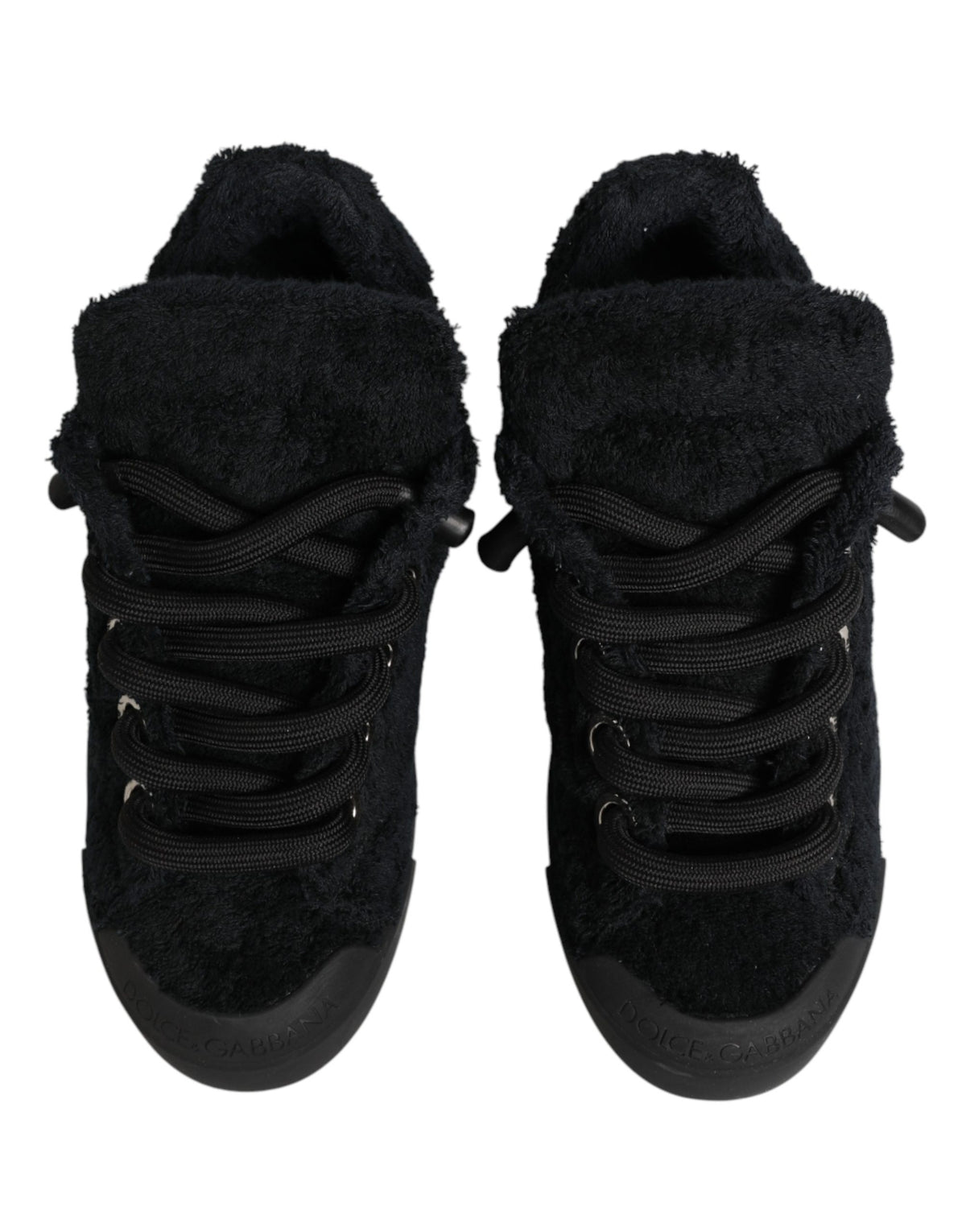 Black Portofino Lace-Up Sneakers Shoes