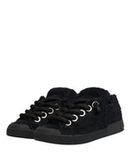 Black Portofino Lace-Up Sneakers Shoes