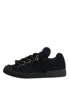 Black Portofino Lace-Up Sneakers Shoes
