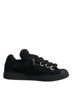 Black Portofino Lace-Up Sneakers Shoes