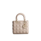 Beige Lamb Leather Handbag