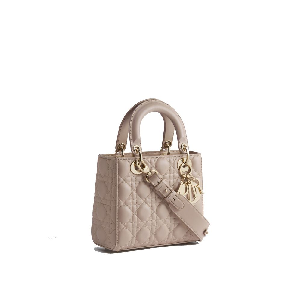 Beige Lamb Leather Handbag
