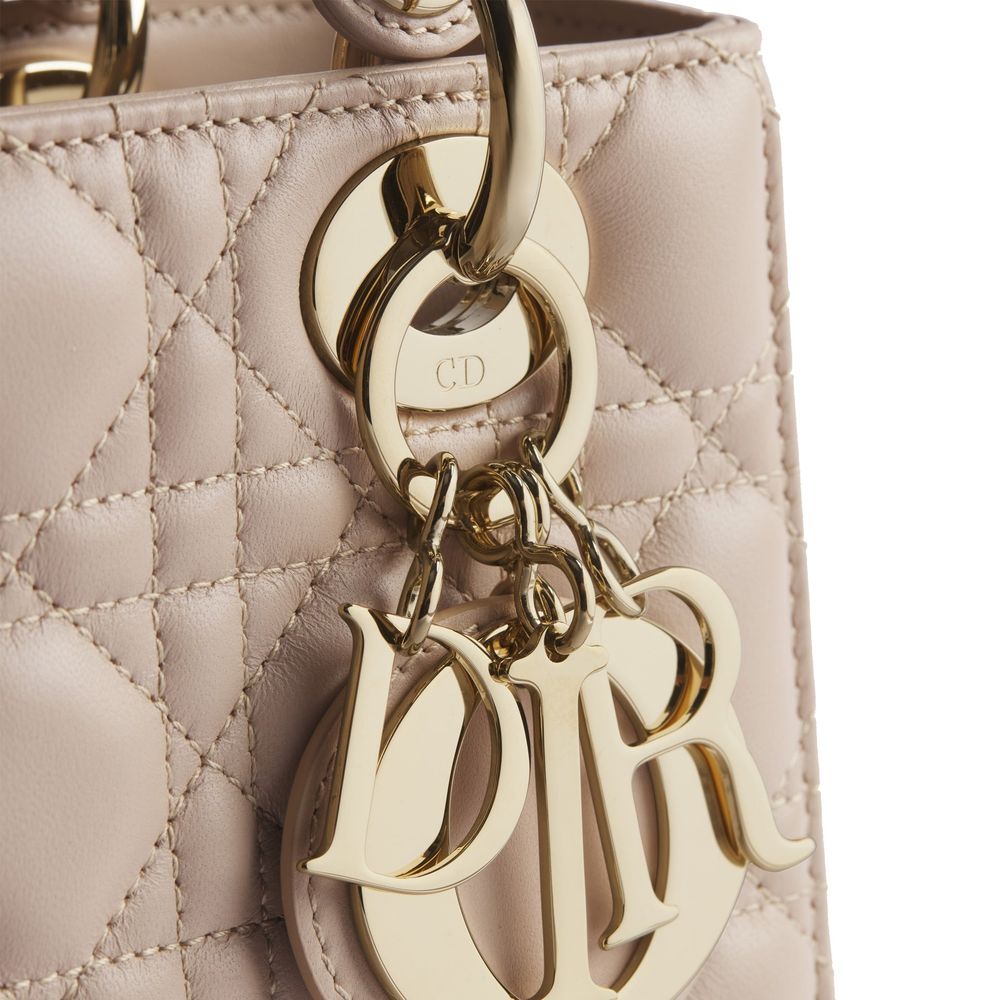 Beige Lamb Leather Handbag