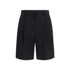 Black Wool Oves Aries Bermuda Shorts