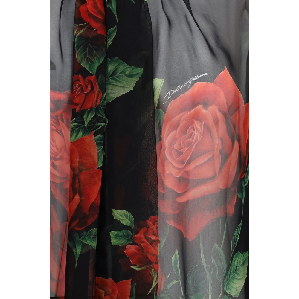 Black Silk Pattern Shirt