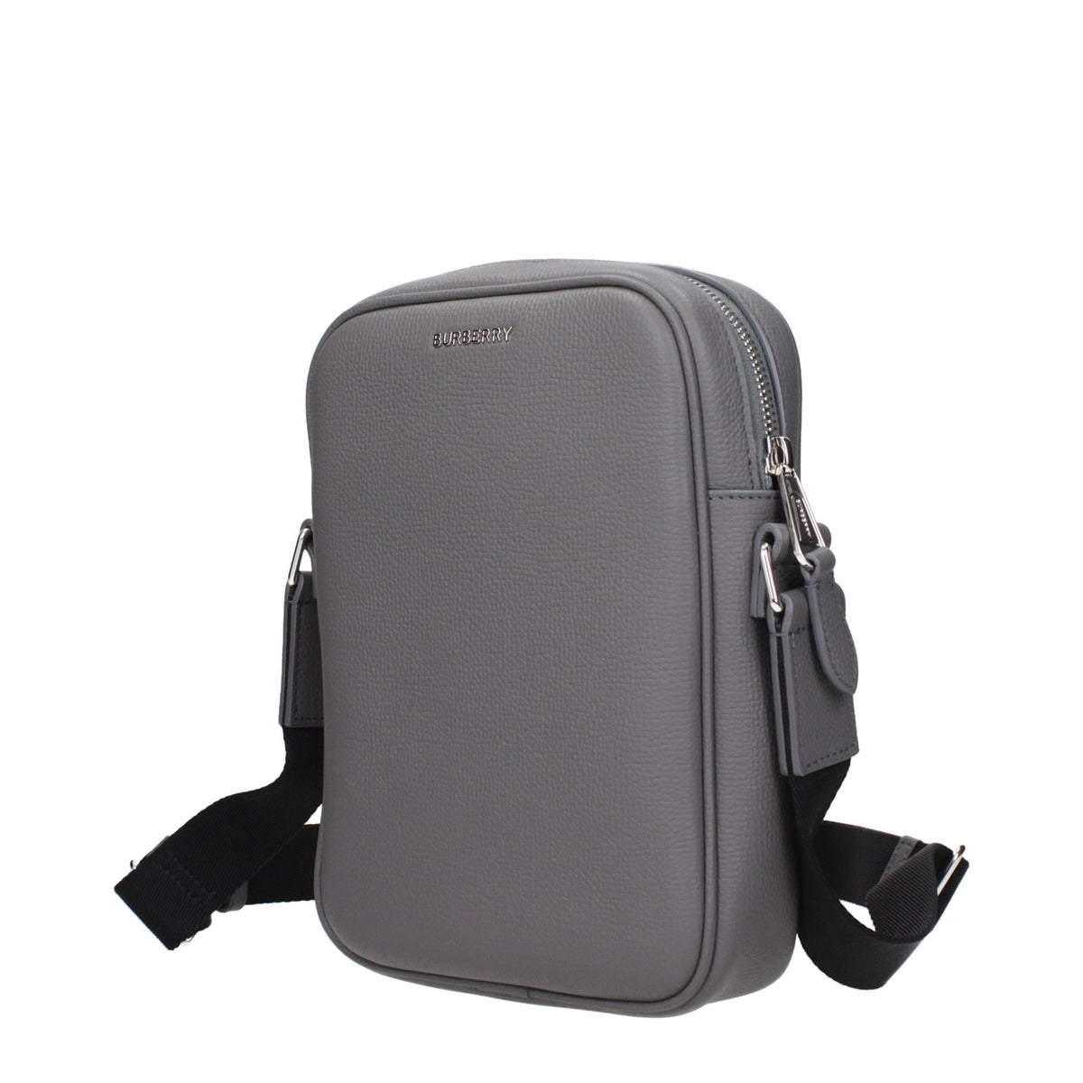 Gray Leather Crossbody Bag