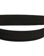Black Canvas Leather Gold Metal Buckle Belt