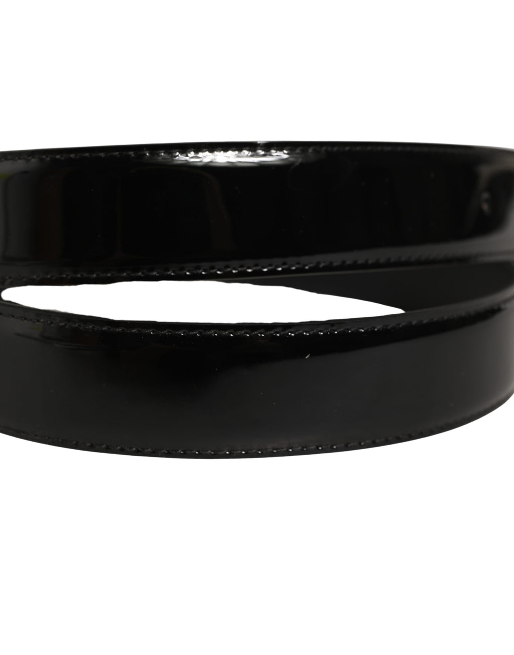 Black Patent Leather Gold Metal Buckle Belt