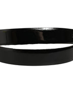 Black Classic Leather Gold Tone Buckle Belt