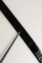 Black Classic Leather Silver Tone Buckle Belt