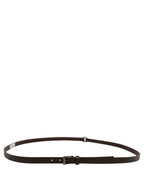 Brown Leather Double Wrap Metal Buckle Belt