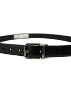 Black Leather Studs Silver Metal Buckle Belt