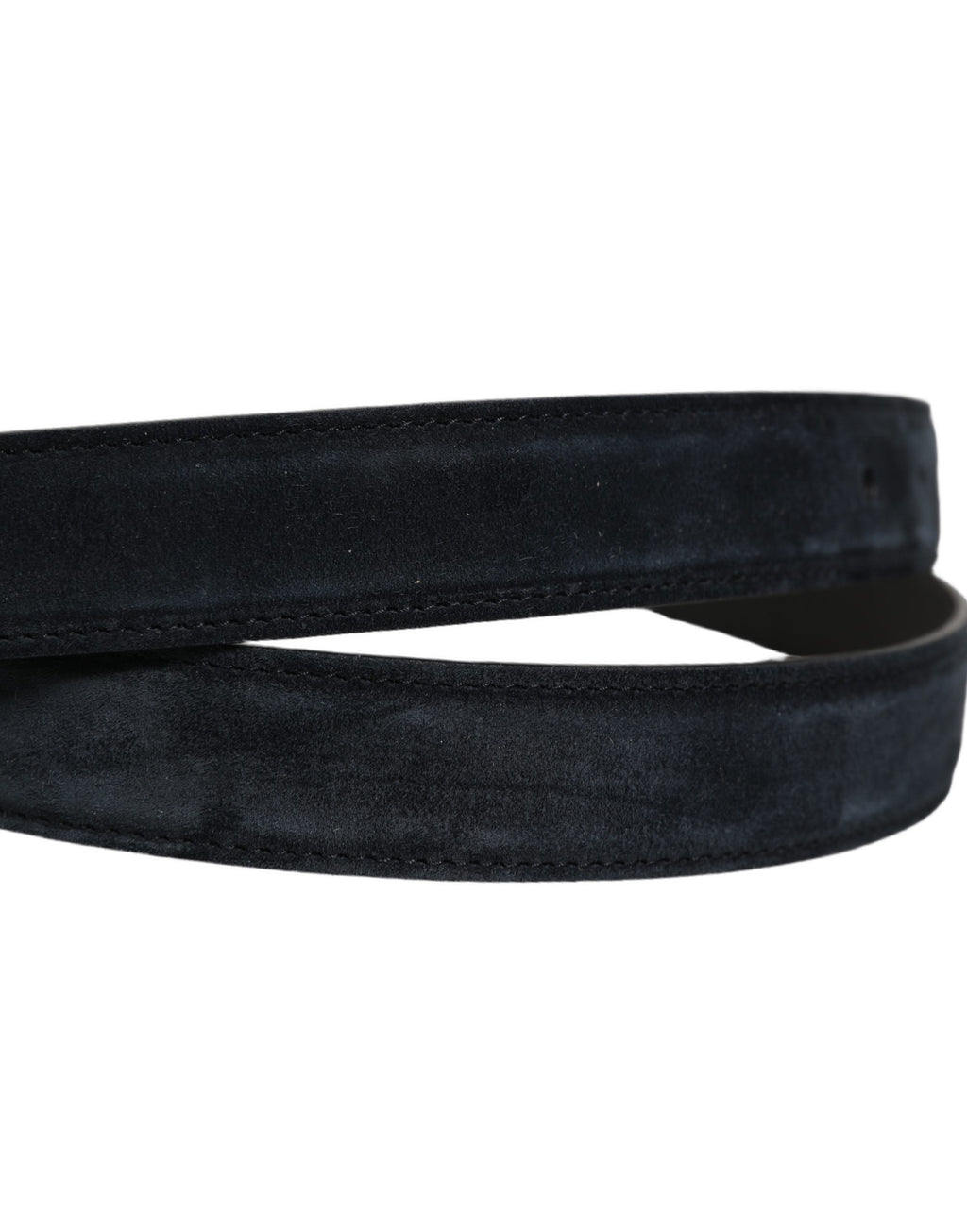 Men Black Leather Gold Tone Metal Buckle Belt