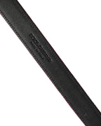 Men Fuchsia Glitter Silver Metal Buckle Belt