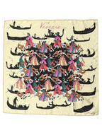 Cream Venezia Silk Twill Square Foulard Scarf
