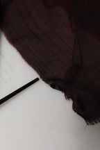 Dark Red Modal Frayed Edge Lace Stole Scarf