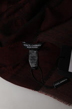 Dark Red Modal Frayed Edge Lace Stole Scarf