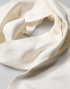 Men White Silk Fringed Edge Lace Stole Scarf