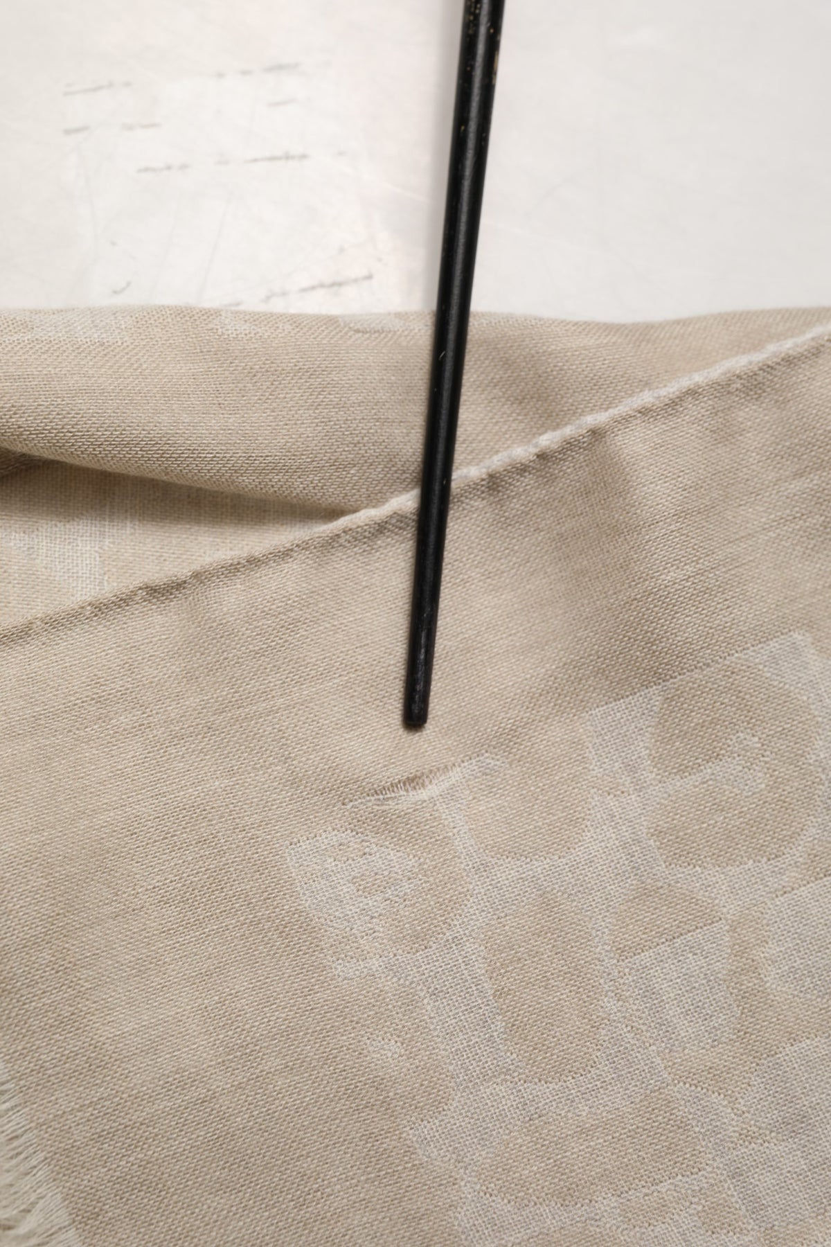 Men Beige Silk Wool Shawl Lace Stole Scarf