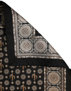 Black Cactus Silk Pocket Square Foulard Scarf
