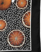 Black Silk Orange Pocket Square Foulard Scarf