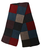 Multicolor Patchwork Knitted Foulard Scarf