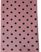 Pink Polka Dot Silk Fringed Lace Stole Scarf