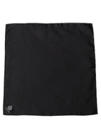 Men Black Silk Pocket Square Foulard Scarf