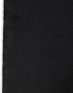 Men Black Silk Pocket Square Foulard Scarf
